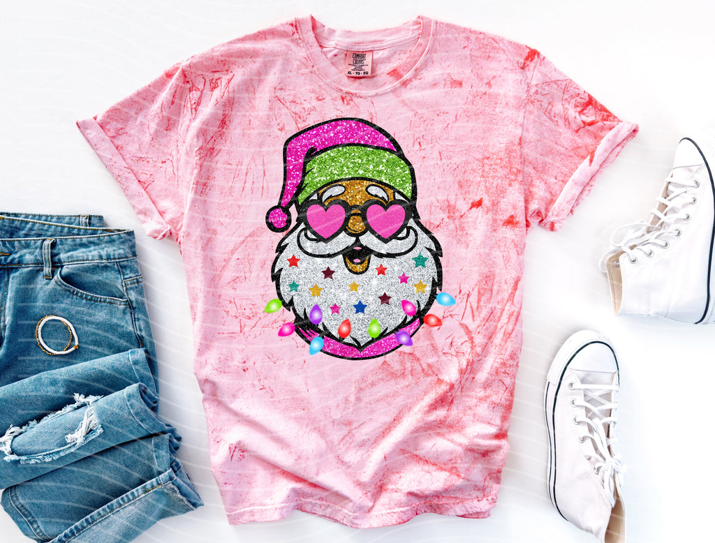 Faux Glitter Santa Graphic Tee product image 1