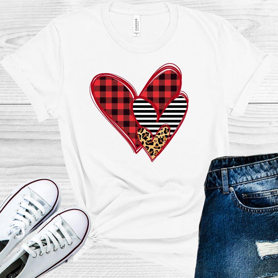 Plaid Leopard Stripe Hearts Graphic Tee product image 1