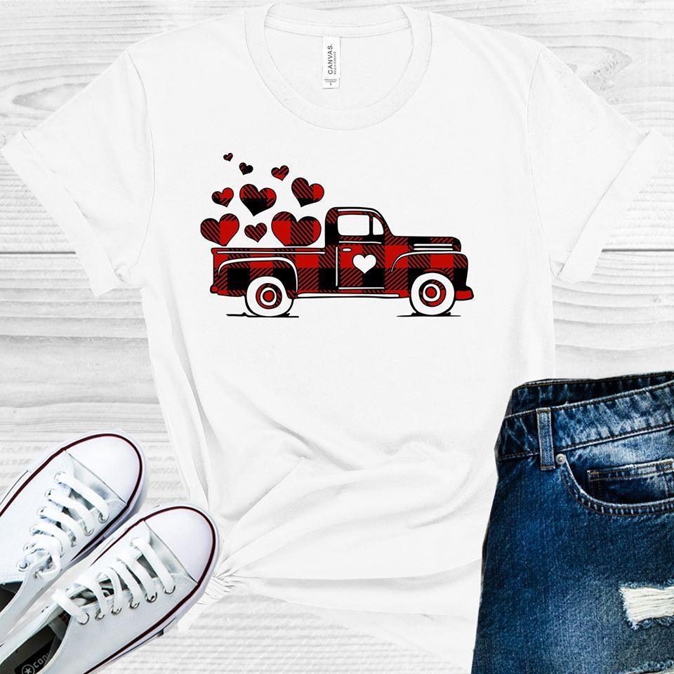 Buffalo Plaid Vintage Truck with Hearts Valentine's Day product image 1