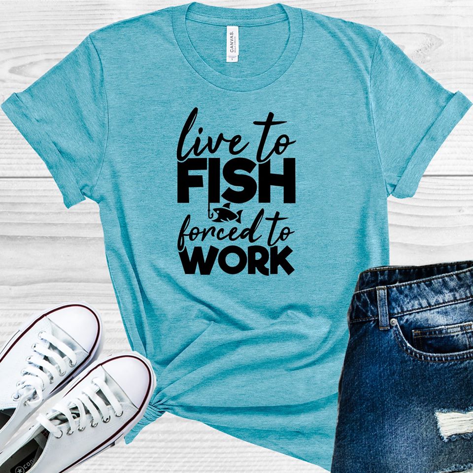 Love to Fish Forced to Work Graphic Tee product image 1