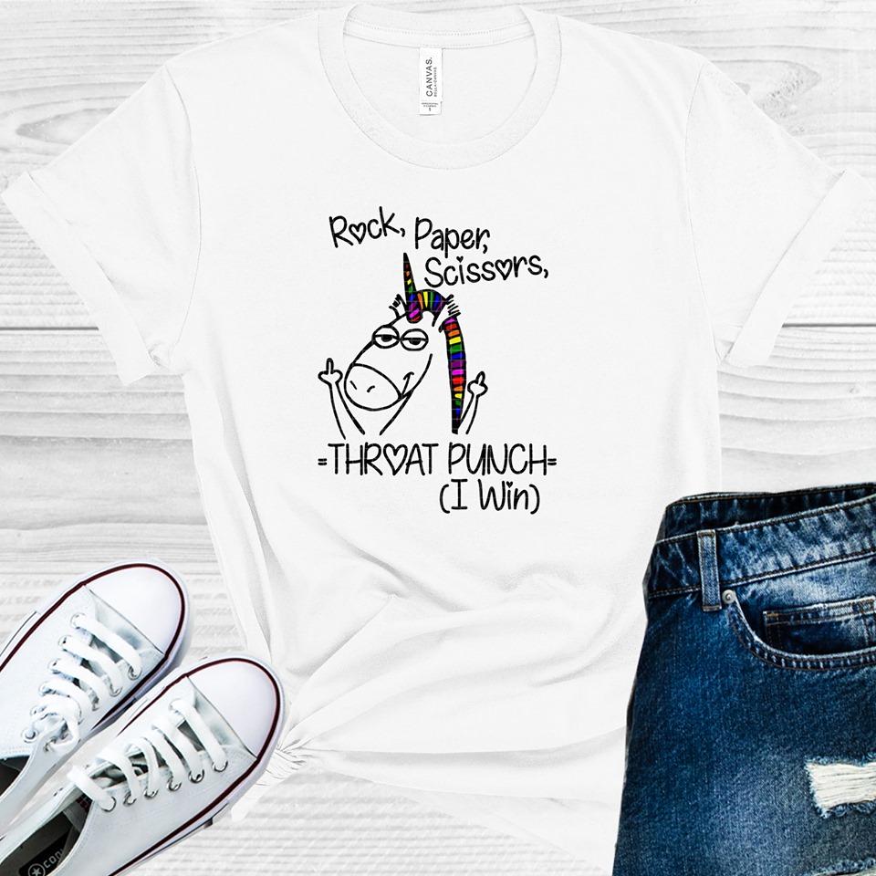 Rock Paper Scissors Throat Punch I Win Graphic Tee product image 1