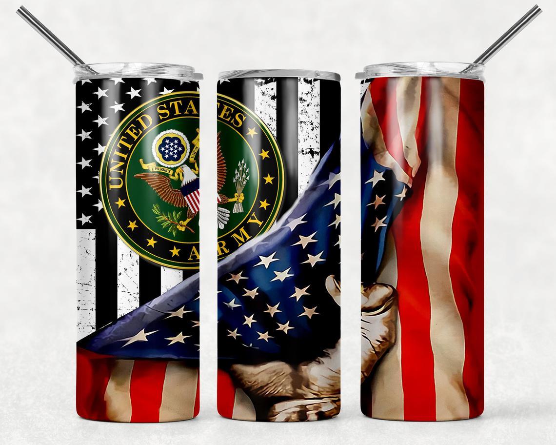 Army 20 oz Skinny Tumbler