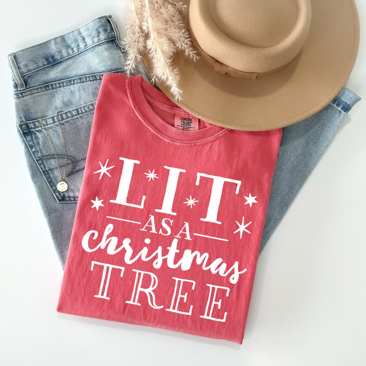 Lit as a Christmas Tree Graphic Tee product image 1