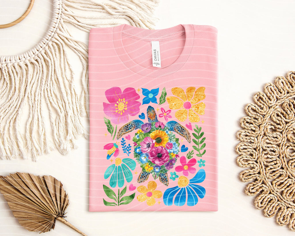 Floral Sea Turtle Graphic Tee product image 2