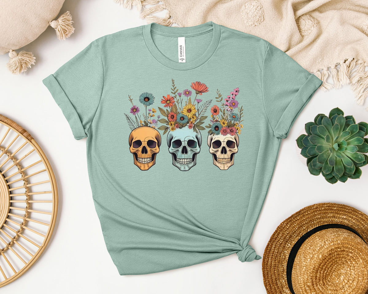 Floral Skulls Graphic Tee product image 1