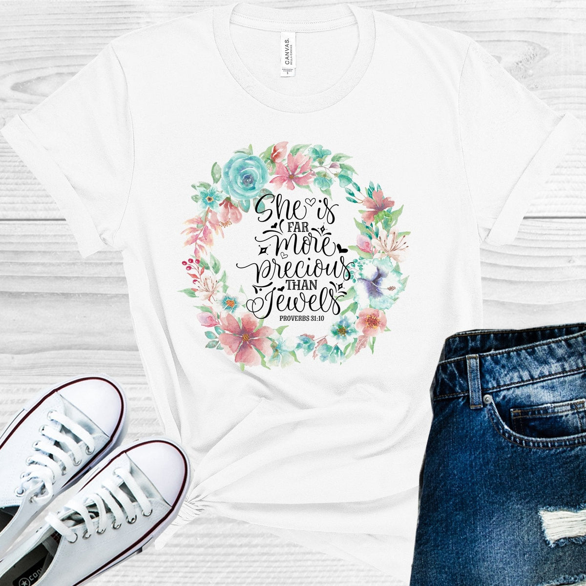 She is Far More Precious Than Jewels Graphic Tee product image 1